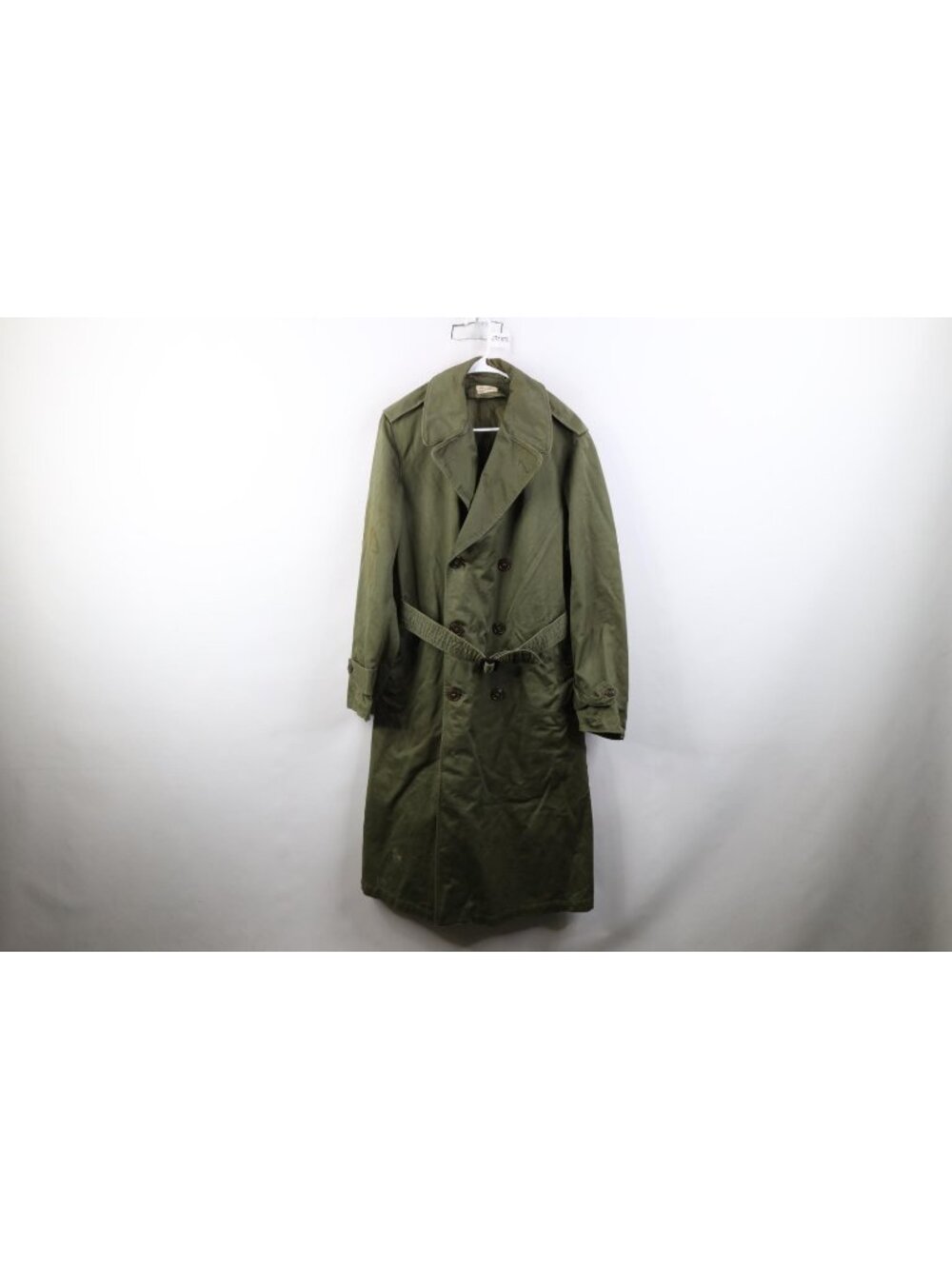 Vtg 60s Vietnam War Mens Small Long Military Army Trench Coat Jacket Green USA
